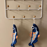 Navy Tufted Cut-Out Fish